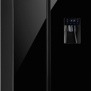 Defy DFF456 Mirror Black Glass Fridge - 496L Side-by-Side Fridge