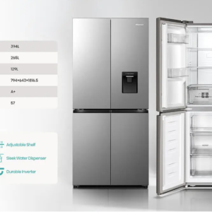 Hisense 394L PureFlat Fridge - Smart Cooling with Inverter Technology & Water Dispenser for sale
